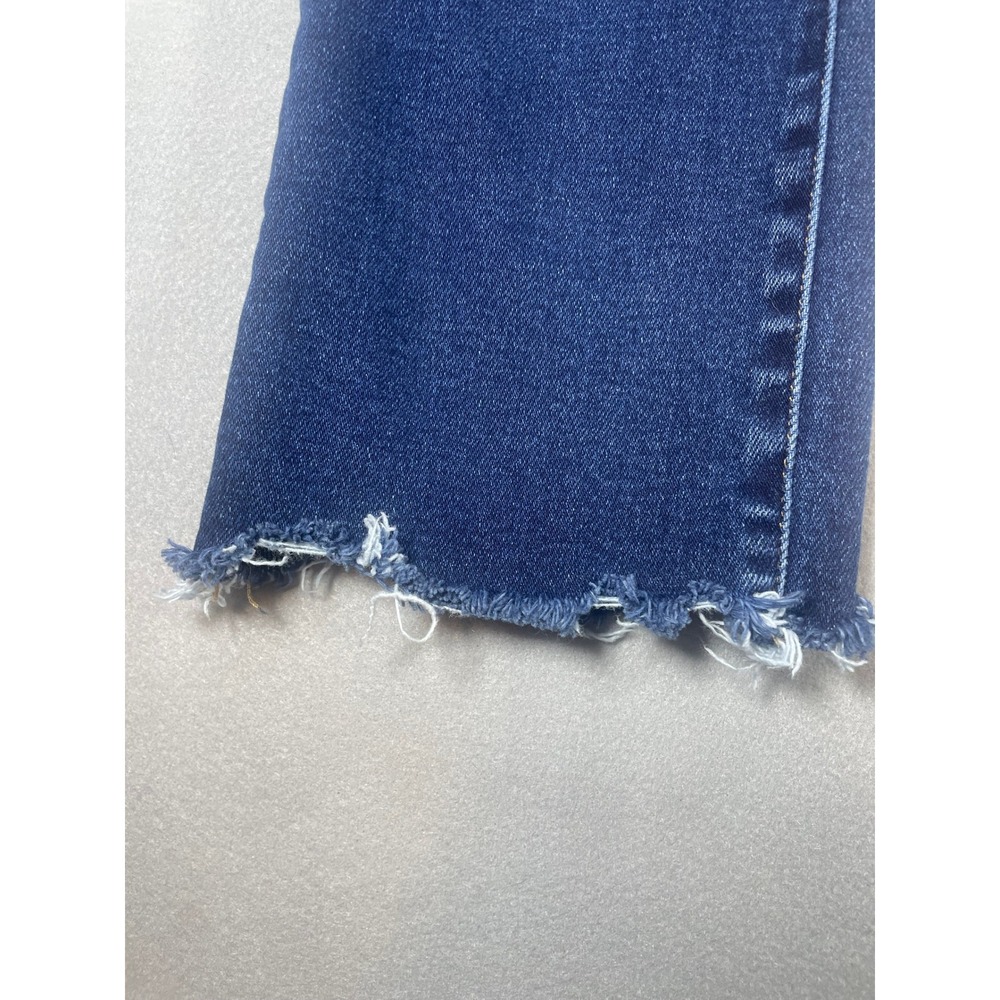 Vervet Blue Womens High Rise Straight Leg Raw Hem Jeans Dark Wash Size 26 T6143 - Picture 9 of 10